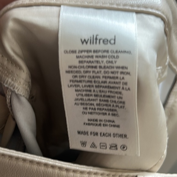 Wilfred The Melina Pant High-waisted Straight Leg Vegan Leather Pans Ivory Sz 2 - Picture 12 of 17